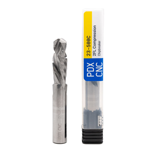 23-500C – 1/2 x 1.5" - Compression Spiral Chip Breaker 2 Flute Carbide End Mill