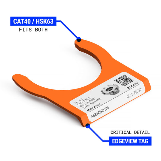 Tool Tags CAT40 / HSK63A / HSK63F - Edgeview