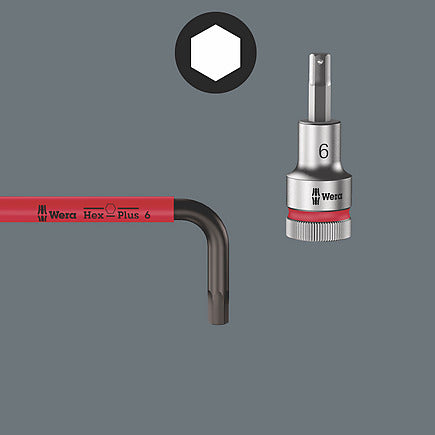 Wera 950/9 Imperial Hex-Plus Multicolour Imperial 2 L-Key Set, Blacklaser, 9 Pieces